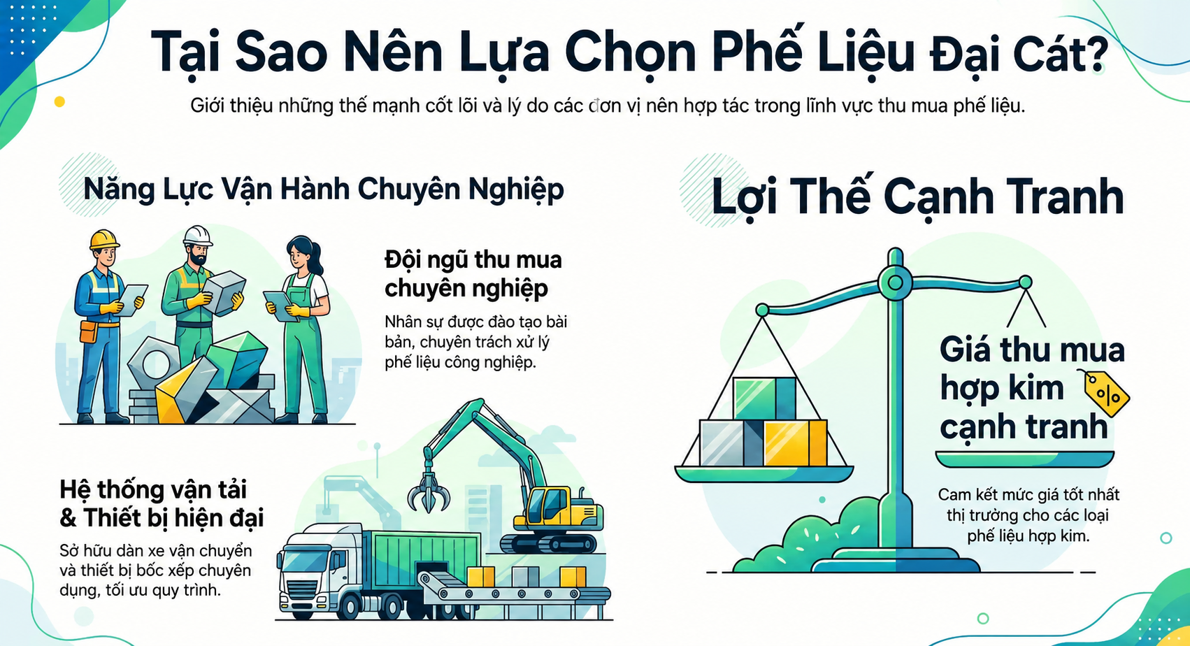 Tại sao nhiều đơn vị lựa chọn hợp tác với Phế Liệu Đại Cát ?